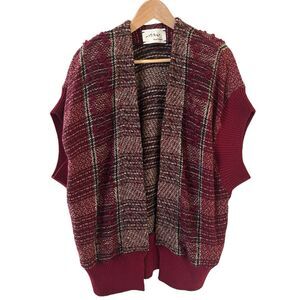 NWT Lagenlook Handwoven Women Wool Open Sweater Bohemian Sleeveless Beach Luxury